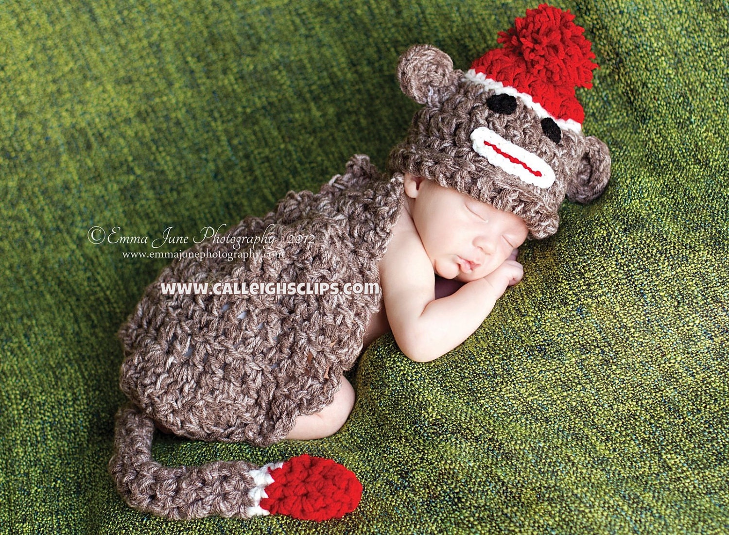 Sock Monkey- Cuddle Critter Cape Set  - Newborn Photography Prop -