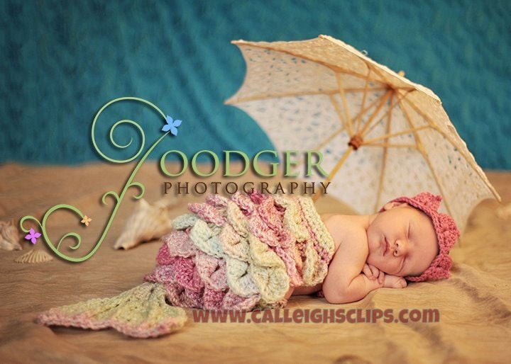 Mermaid Princess Crocodile Stitch - Cuddle Critter Cape Set - Newborn Prop