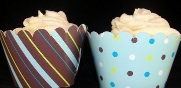 Blue Owl Cupcake Wrappers for Blue Owl Birthday Baby Shower