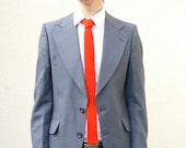 Skinny Tie Knitted in Bright Red Lambswool Gift For Him Under 50 - MADE TO ORDER