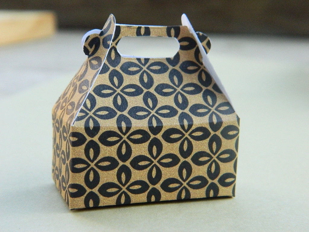 Jewelry Gift Wrap Box - Box for Rings - Figures, Black, Gold, Brown, Wedding, Beige, Romantic, White, Favor, Texture, Mini Box, Cute