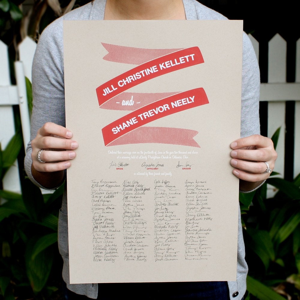 Marriage Certificate Poster - Red Banner