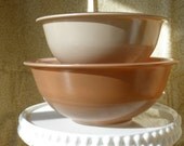 Vintage Pyrex Nesting Bowls in Rosey Earthtone Colors
