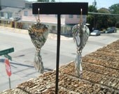 Abalone guitar pick earrings
