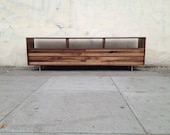 Long Low Mixed-Walnut Media Console (72 to 84 inch)