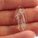 Stunning vintage etched peacock glass pendant west german 30mm x 15mm