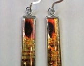 Rectangular Resin Earrings - The Old Palm Tree - Monaco