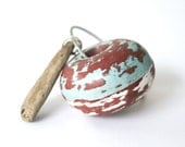 SUMMER SALE 20% OFF - The Nautical Keychain with brown sea wood with cable wire keyring
