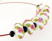 Hole 3mm 6Beads Lampwork beads Rose Flowers rounds Handmade jewelry designs  European Style