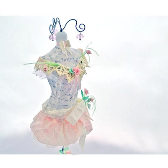 Vintage Paper Dress Form Doll in Shabby Chic Style