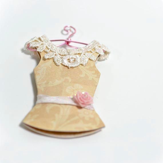 Vintage Paper Dress Bodice with Miniature Wire Hanger