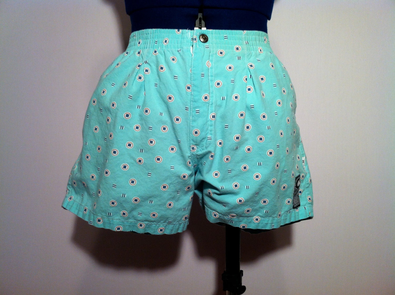 Vintage 80s Catch It Aqua Swim Shorts M