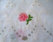 Granny Chic Pink Roses and Lace Vintage Fabric- 1 Plus Yards