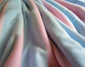 Stretchy Knit Pink and Blue Vintage Fabric- 1 Plus Yard