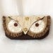 Silk Owl Clutch Bag- Luxury Silk with Vintage Kimono and Quilting Woodland Hoot-With Wristlet Strap- Made To Order-LAST ONE