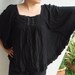 Black Butterfly Effect Black Cotton Blouse
