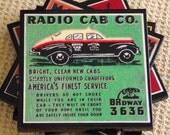 Handmade Coaster Set Taxi Cabs Retro Decor Cars and Automobiles