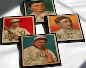 Baseball Card Coaster Set New York Giants Sports Decor