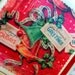 Retro Christmas Wrapping Paper Coasters Holiday Decor Vintage Chirstmas Red and White