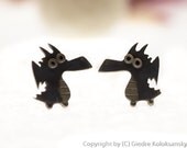 DRAGON Silver Stud Earrings Mini Zoo series