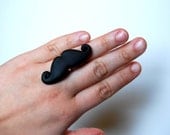 Oklahoma Relief - Mustache Ring - Handmade and Adjustable