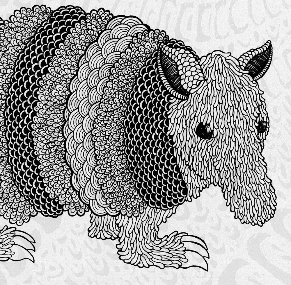 Armadillo Mixed Media Print 22x15