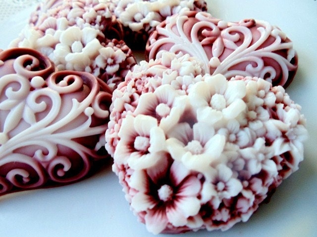 60 Heart Soap - bridal shower favor, wedding favor