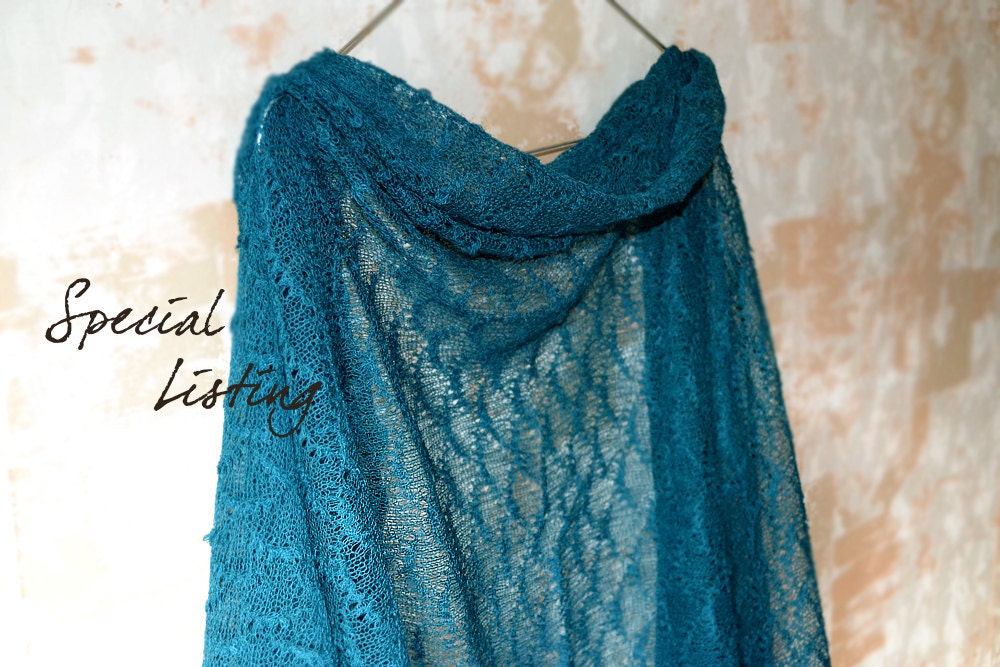 Special listing for anastasia shumba Teal Blue Linen Scarf / Shawl / Wrap / Stole