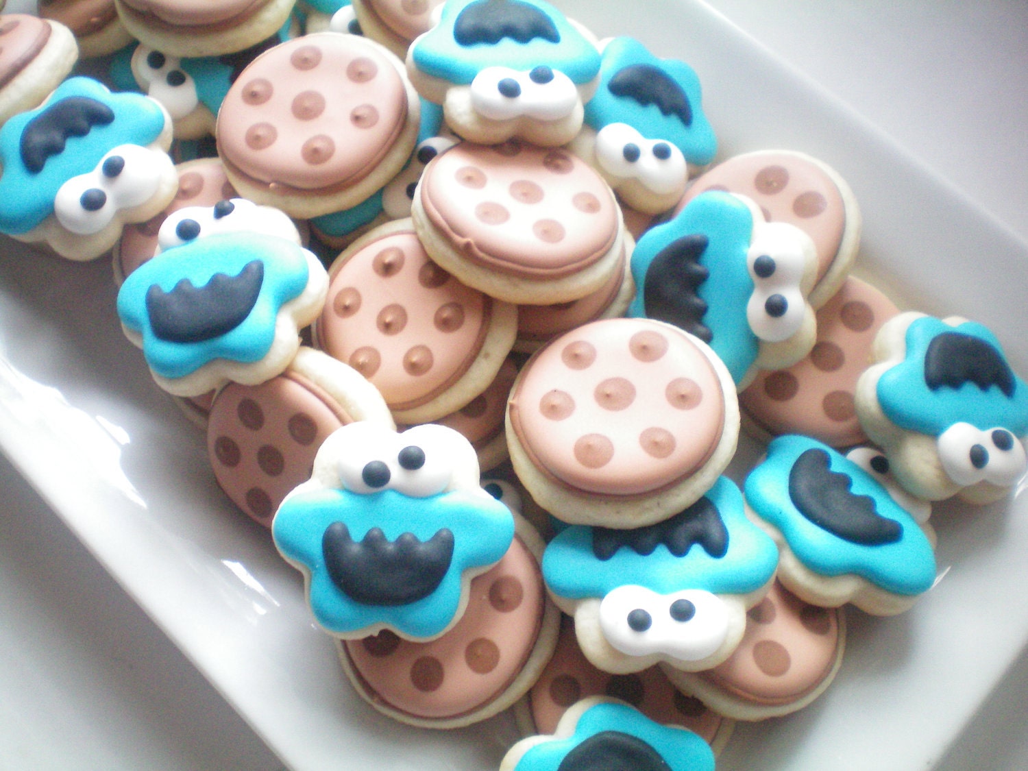 Mini Cookie Monster sugar cookies