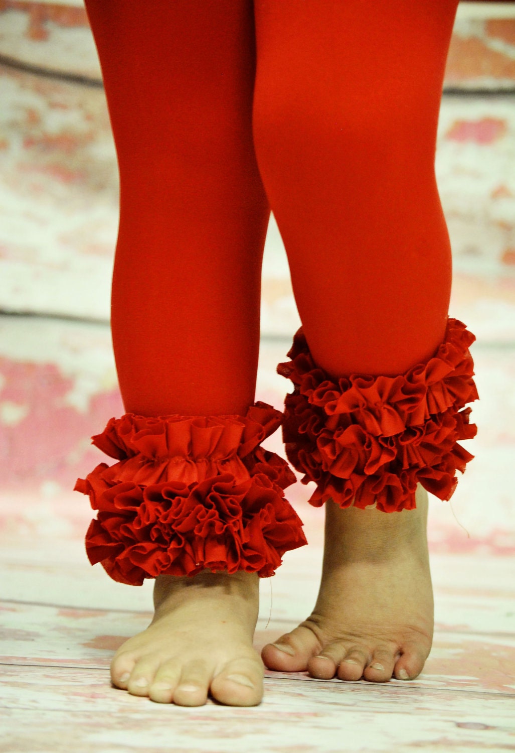 Red footless tights