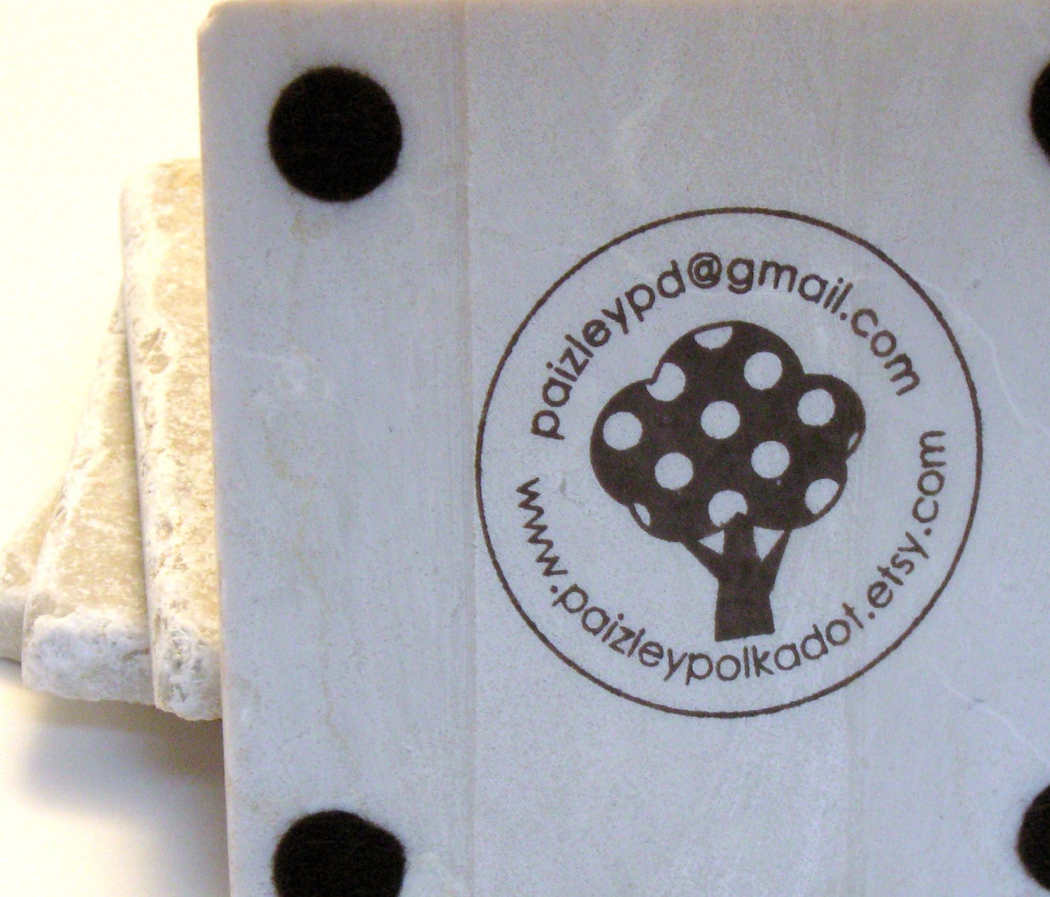 Pink Damask Hand Stamped Coasters