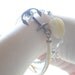 SALE-Summer Bracelet No.14- Antiqued brass Anchor clasp, suede, gold and white leather