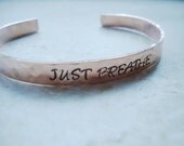 Just Breathe copper handstamped and hammered cuff