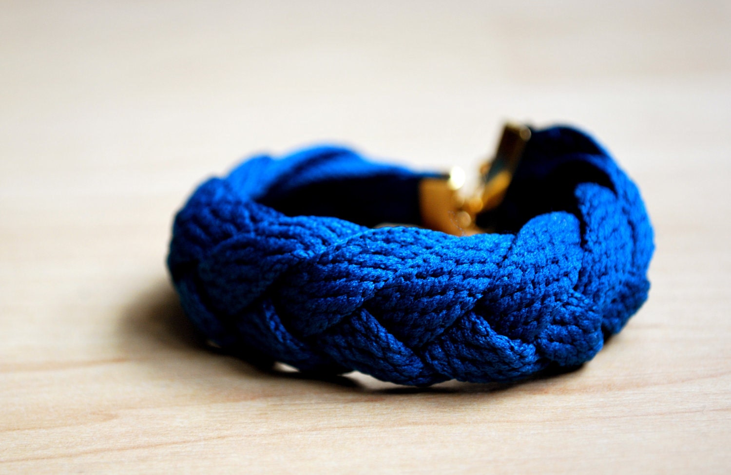 Cobalt Braided Fabric Bracelet