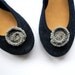 Grey Knitted Flower Shoe Clips (Set of 2)
