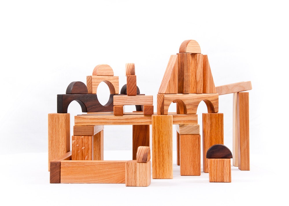 Wooden Blocks Waldorf Wooden Toddler Toy