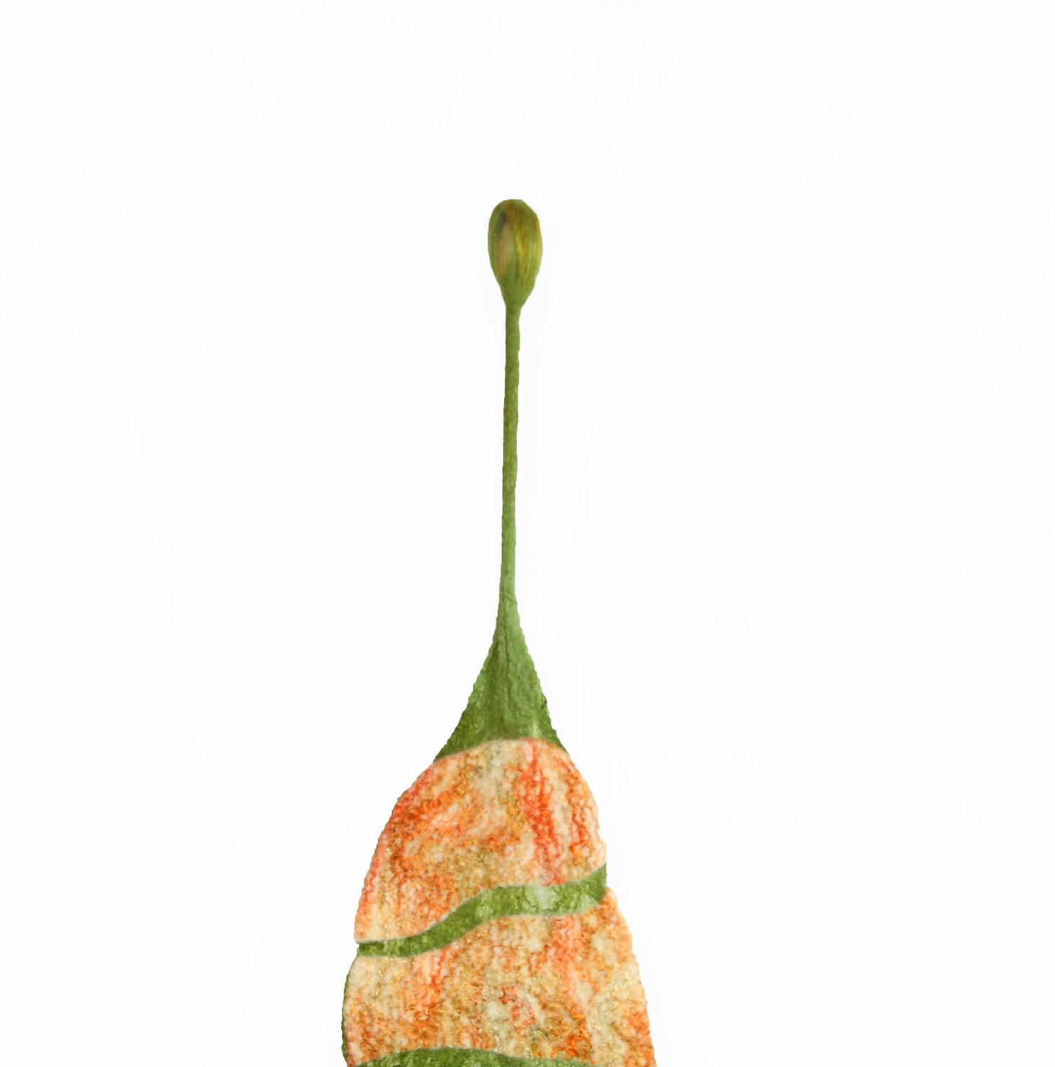 Felted scarf Orange Felted scarf Zebra orange green brown cobweb felted