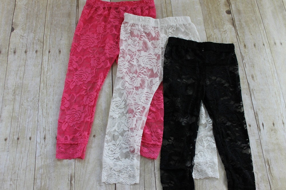 Baby and girl's lace leggings in hot pink by WhitegrassBoutique