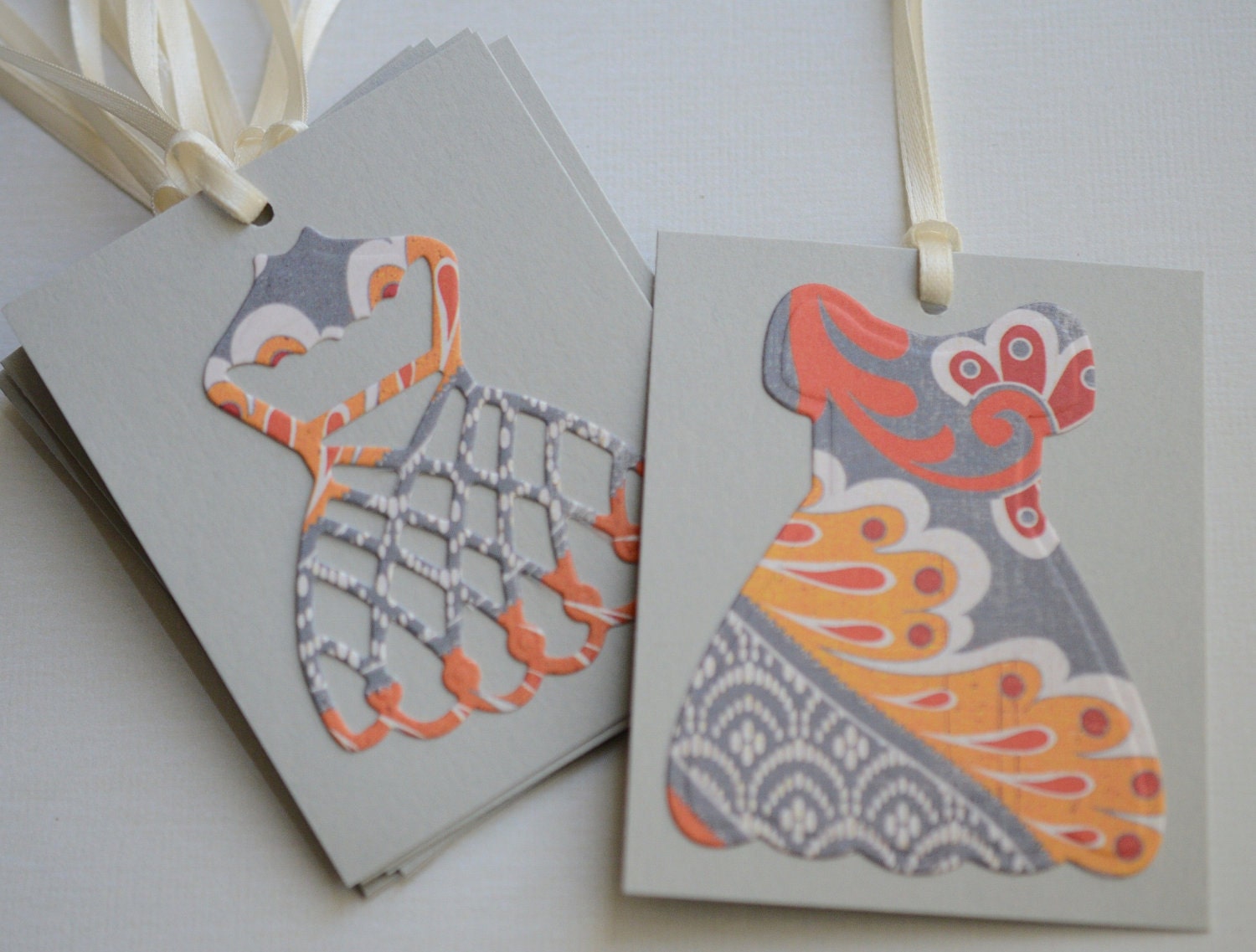 Gift Tags Dressform Tags Set of 9 Die Cut Labels Bridal Shower Tags