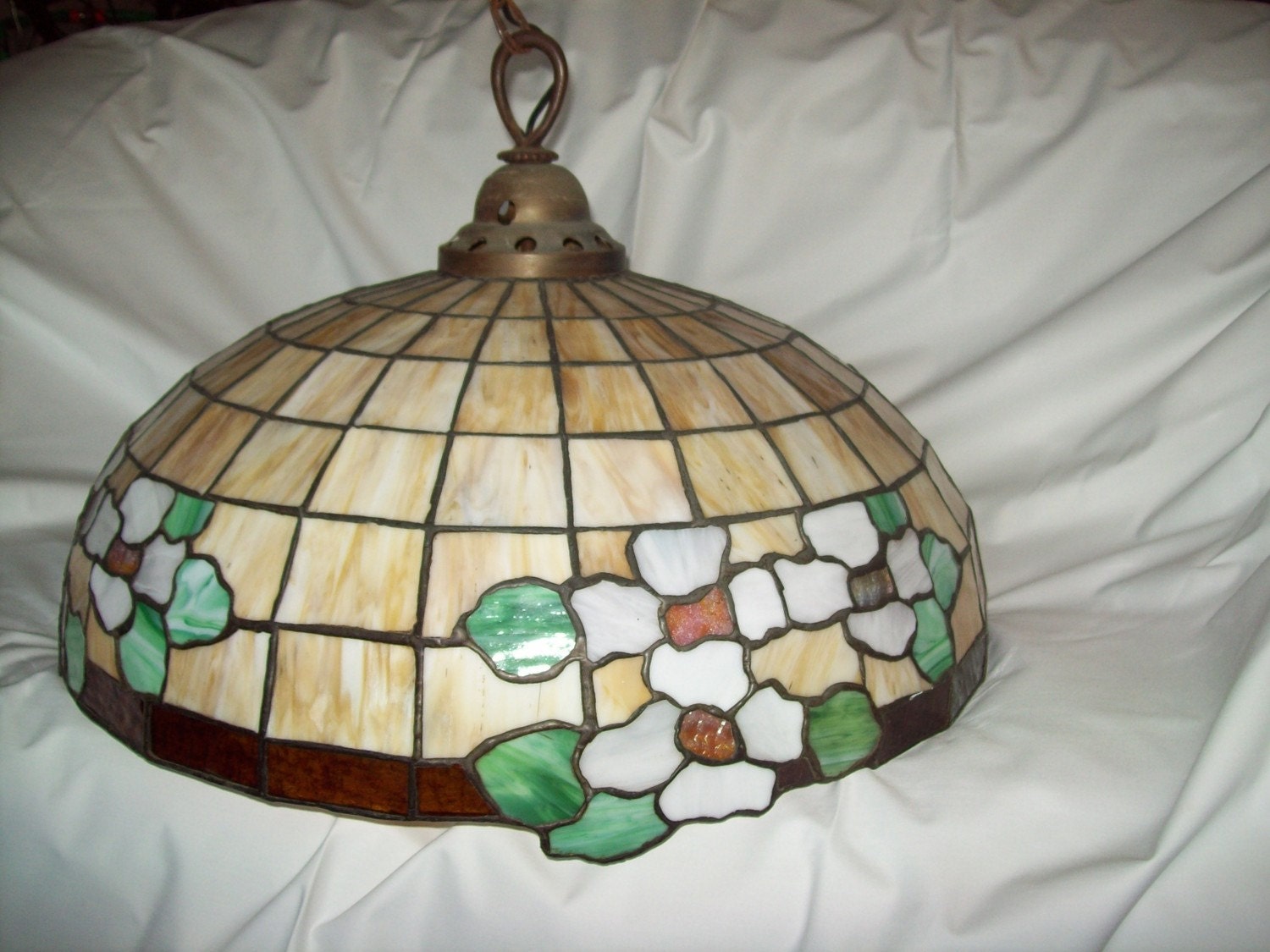 Vintage Tiffany Style Slag Hanging Lamp By Merrygofound On Etsy