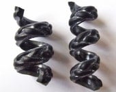 Black and Silver Dread Bead - Braided Texture