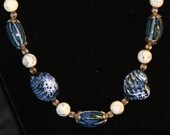 Beautiful Blue Ceramic Beaded Necklace Set