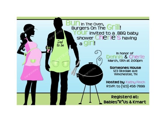 BBQ Baby Shower Printable Invitation
