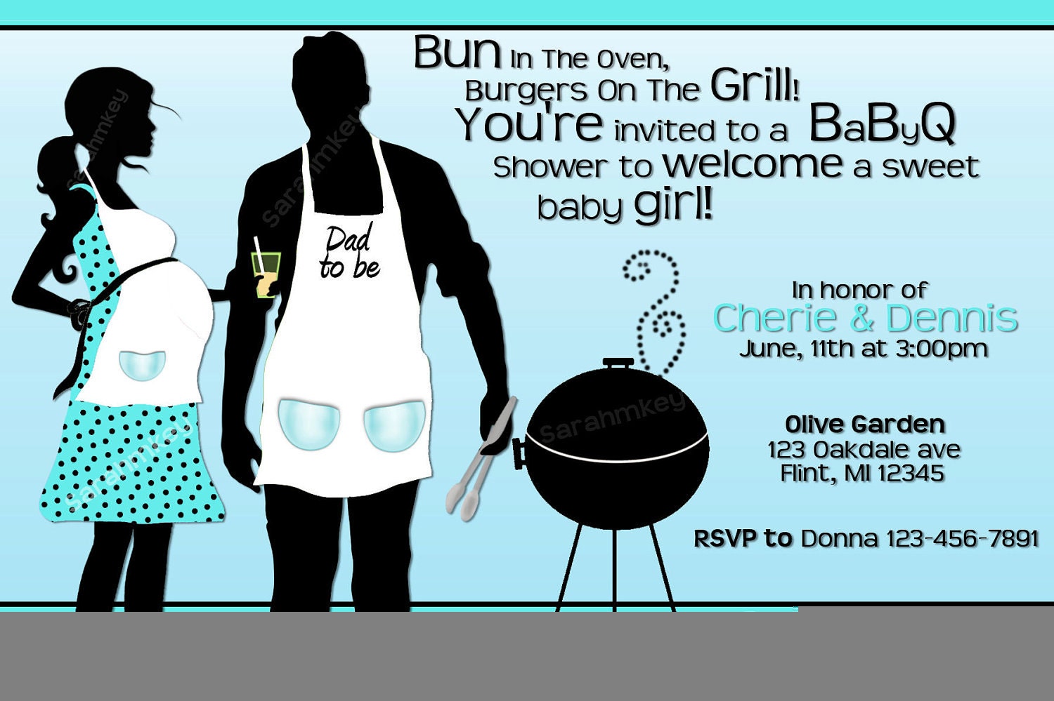 BBQ Baby Shower Printable Invitation