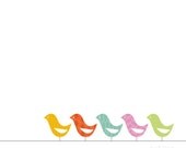 birds on a wire nursery kids room art print poster wall decor