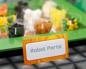 Robot Party Birthday Food Labels from the DIY Printable Robot Rules Birthday Party Collection by Spaceships and Laser Beams