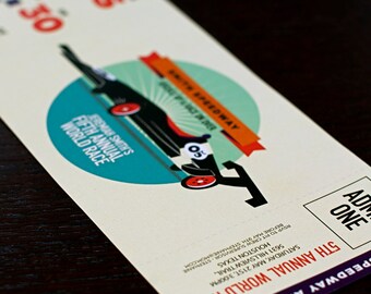 Invitation from the Vintage Race Car DIY Printable Collection by Spaceships and Laser Beams
