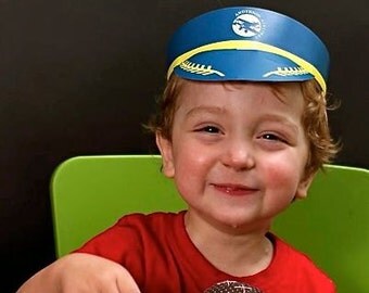 Vintage Plane Pilot Party Hat from the Vintage Airplanes DIY Printable Collection by Spaceships and Laser Beams