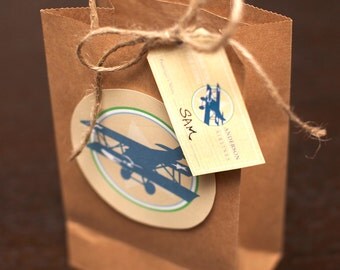 Vintage Plane Birthday Decals 4 Inch Circles from the Vintage Airplane DIY Printable Collection by Spaceships and Laser Beams
