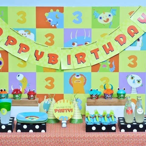 Monster Birthday Party Value Package a Monster Fest DIY Printable Collection by Spaceships and Laser Beams